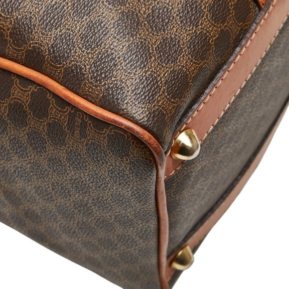 Celine Macadam Boston Bag, Brown PVC Leather Handbag, Women's, CELINE - Picture 6 of 14